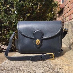 Vintage COACH Navy Leather Devon Bag #9908 (AS IS)